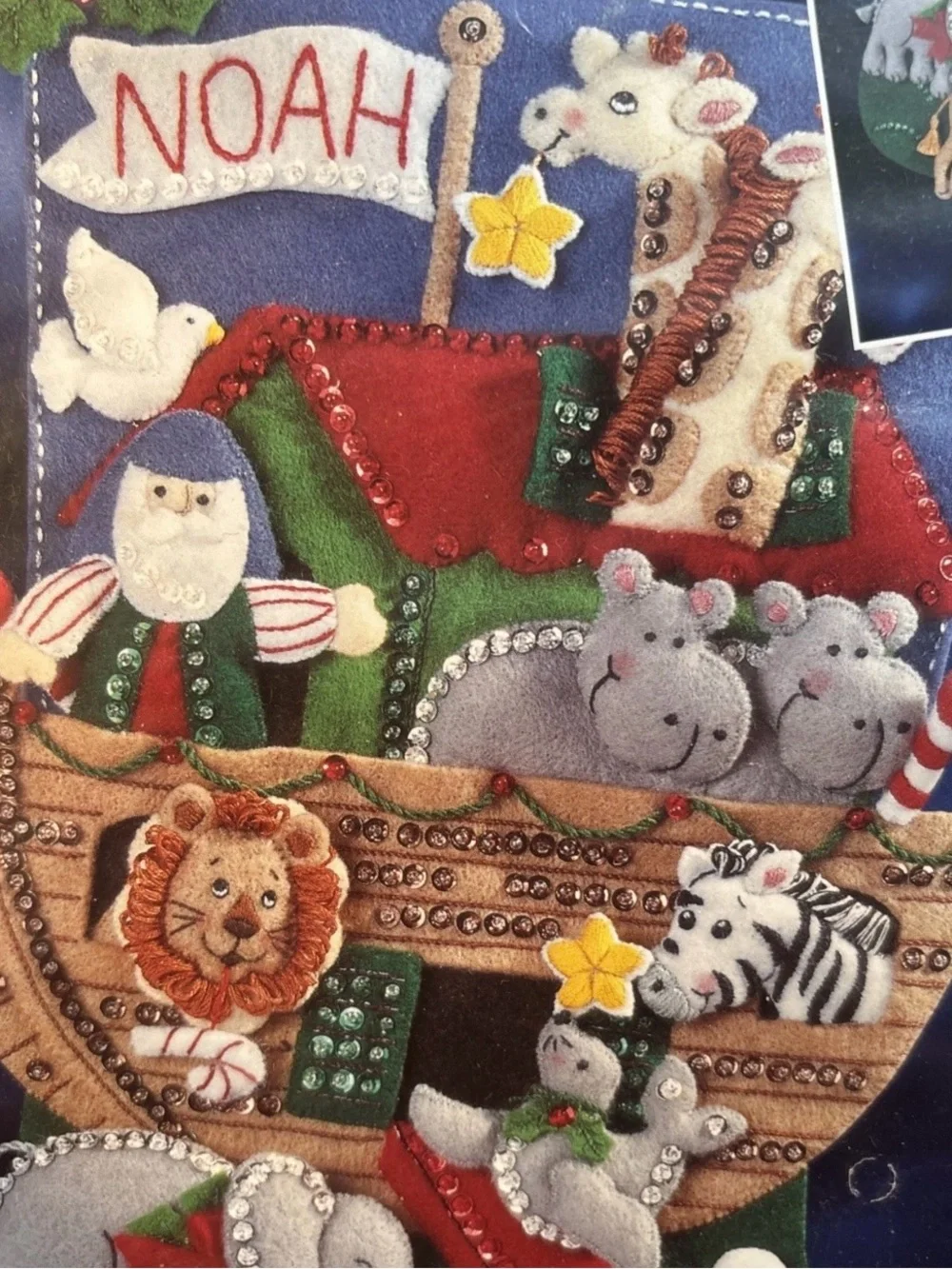 Bucilla Noah's Ark Felt Appliqué Stocking Kit #83662 USA 1997